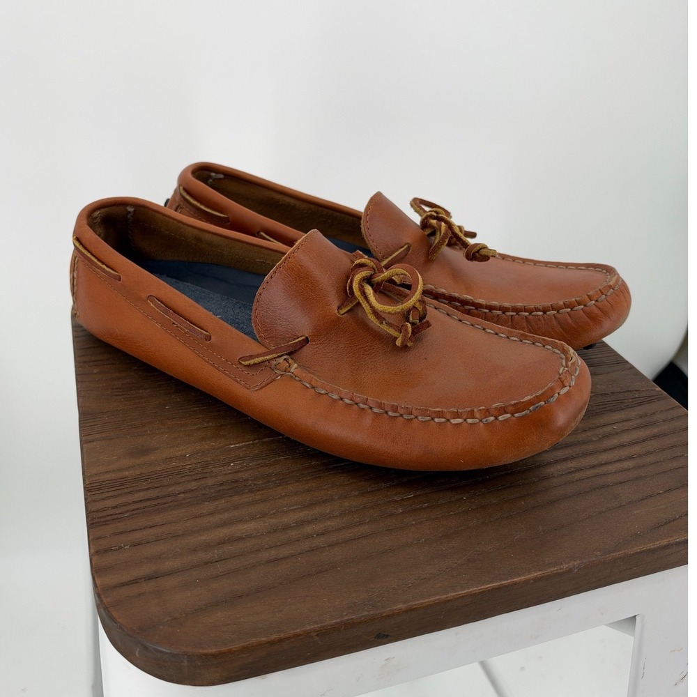 Sperry Top-Sider Mens Leather Driving Loafers Tan Moc Toe Size 10 M